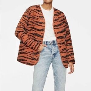 Women's Orange and Black Tiger Print Jacket